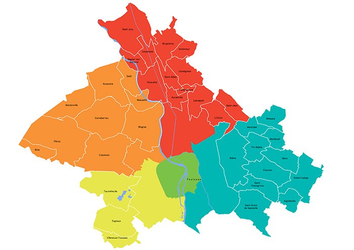 Les 5 pôles territoriaux